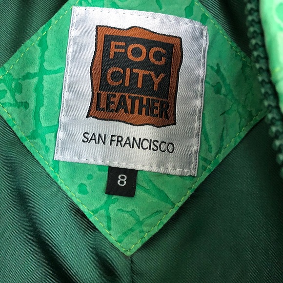 Vintage Fog City Green Suede Moto Jacket Women’s 8 - Picture 3 of 8